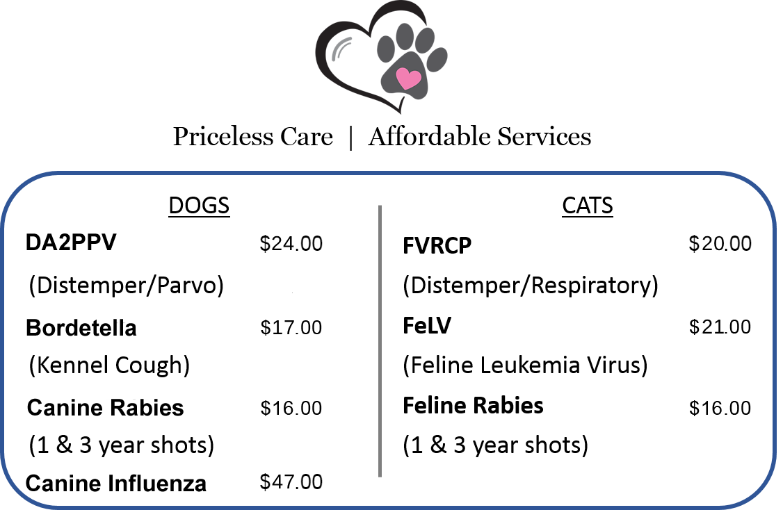 Pricelist table of Vaccines