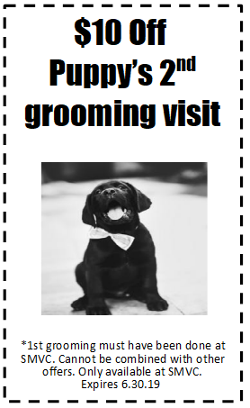 2nd puppy grooming visit $10 off coupon