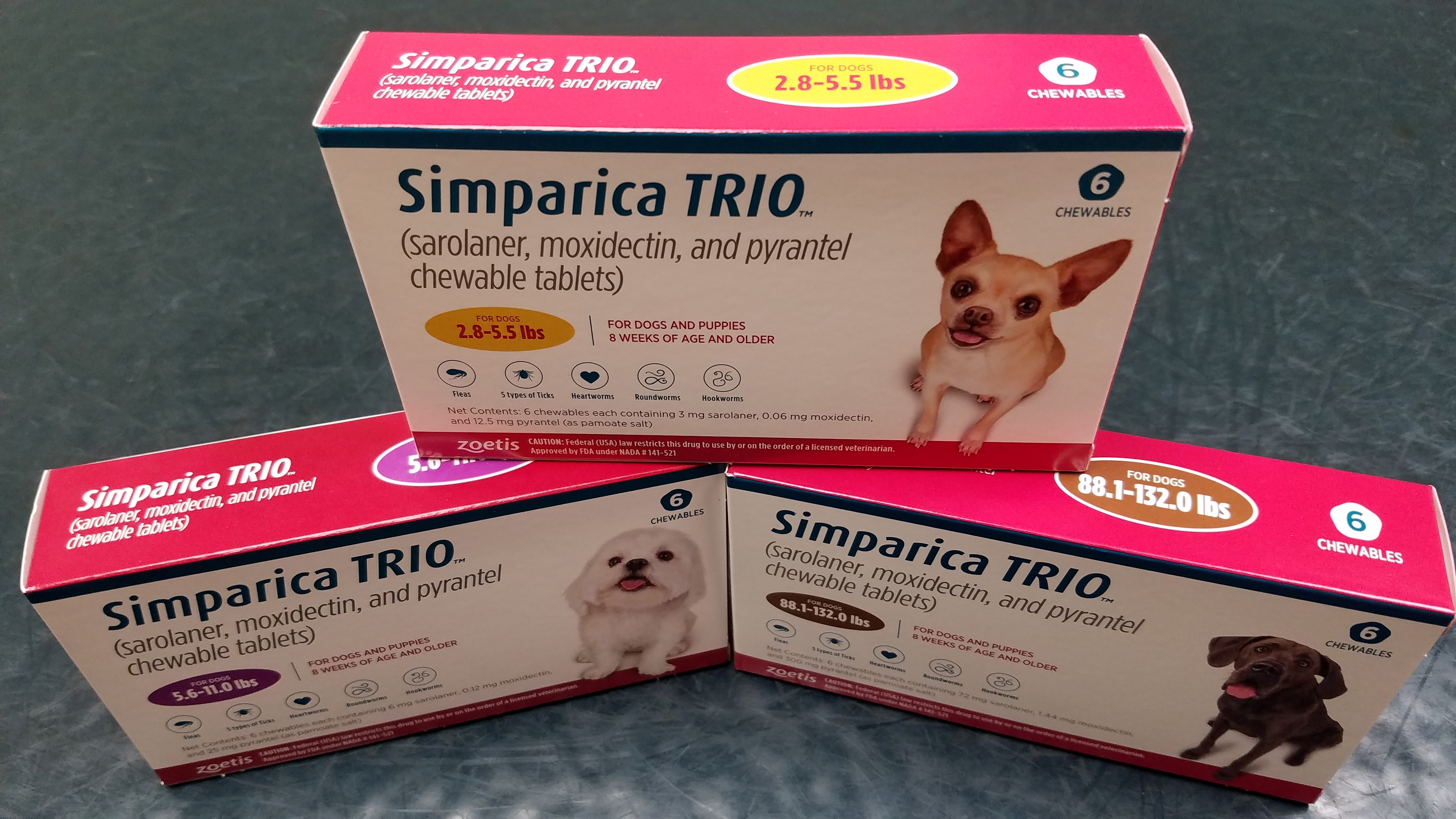Simparica TRIO Heartworm, Tick, & Flea Preventive Medicine