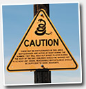 Caution Rattlesnake Sign