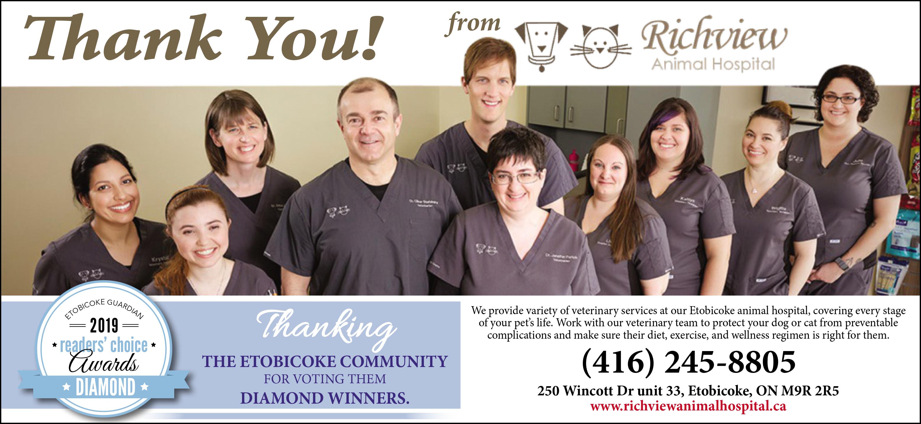 Diamond Winners Richview Animal Hospital